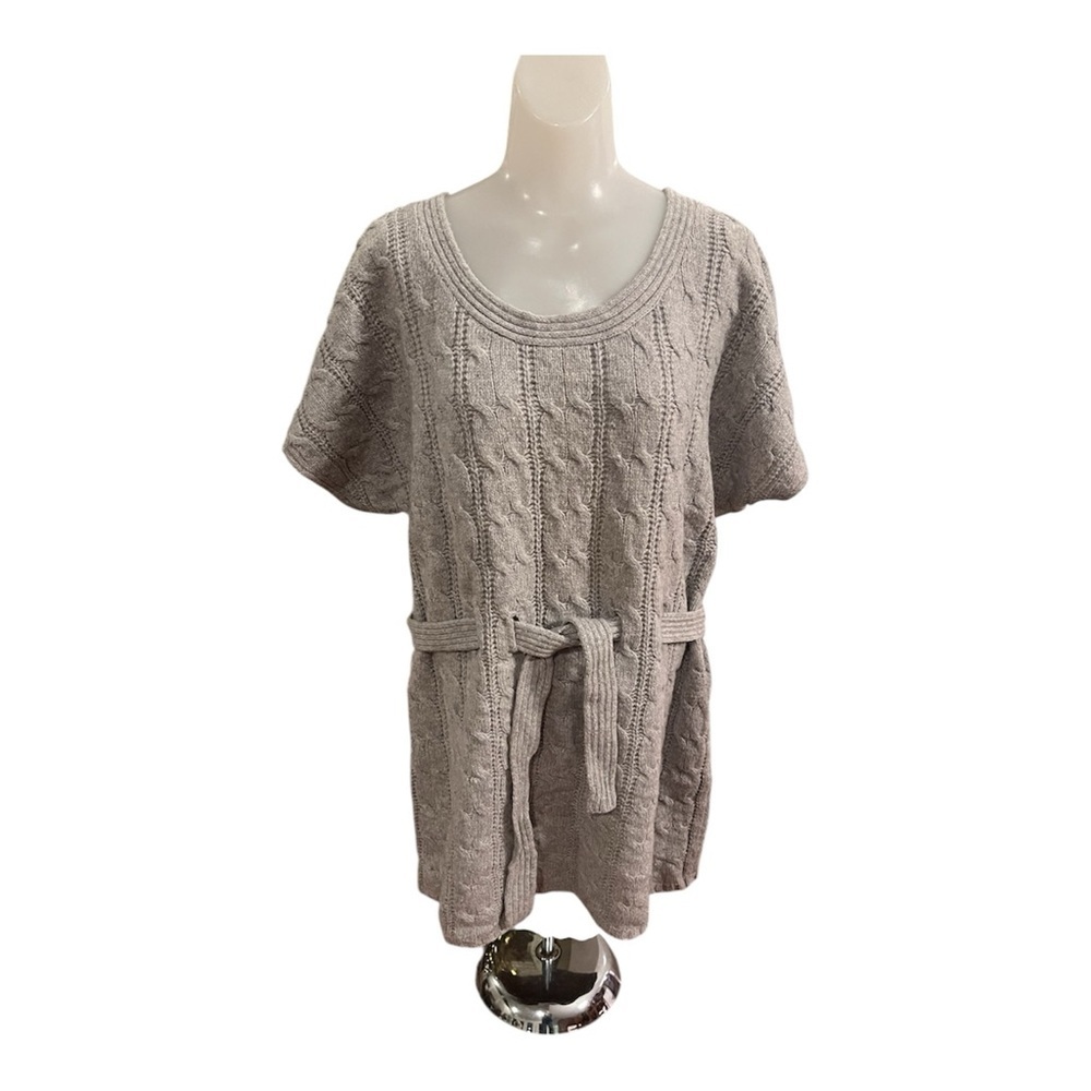 Fenn Wright Manson Gray Belted Cable Knit Sweater size L